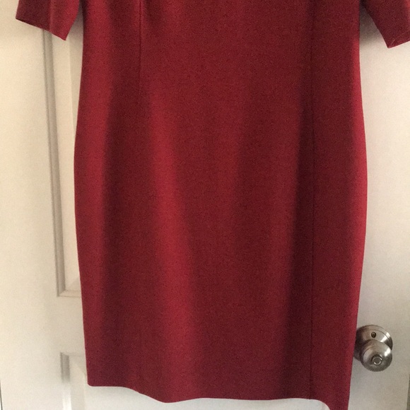 NWT HUGO BOSS Daletana Soft Twill Dress Dark Red Color - Picture 8 of 8